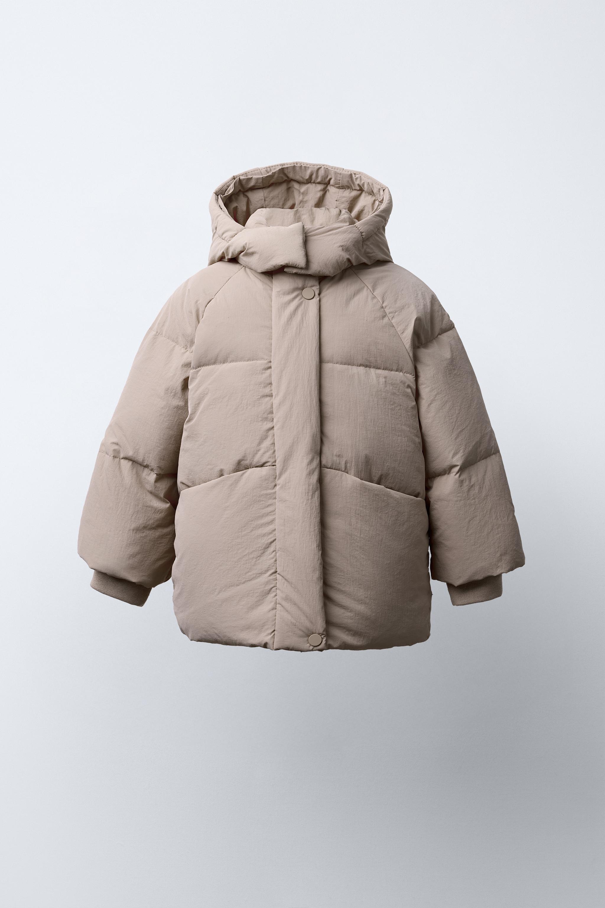 WATER-REPELLENT FEATHER DOWN PUFFER COAT WITH REMOVABLE FAUX FUR HOODIE